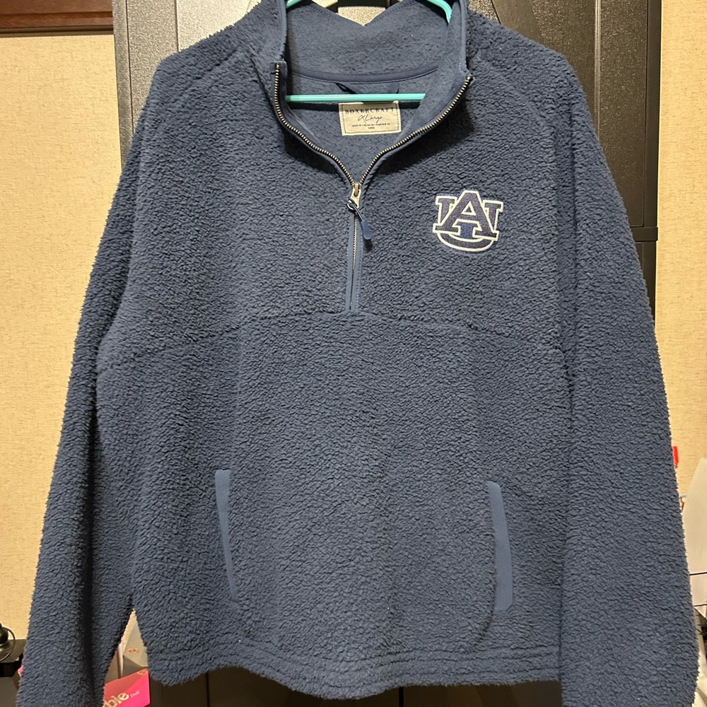 Blue Quarter-Zip Fleece Pullover Auburn